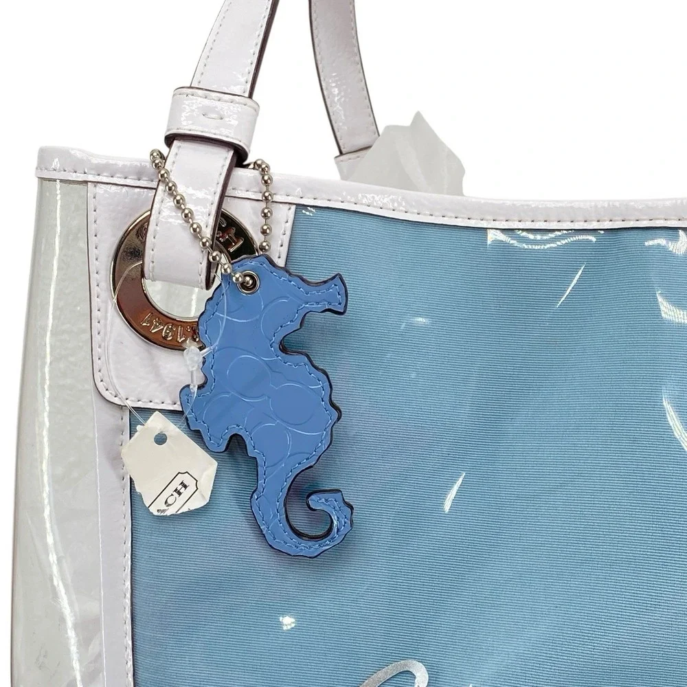 Coach XL Beach North/South Tote Bag 16594 Crab Seahorse‎ w/ Matching Pouch - Picture 2 of 16